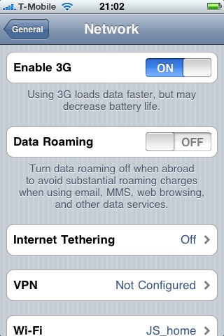 iPhone tethering