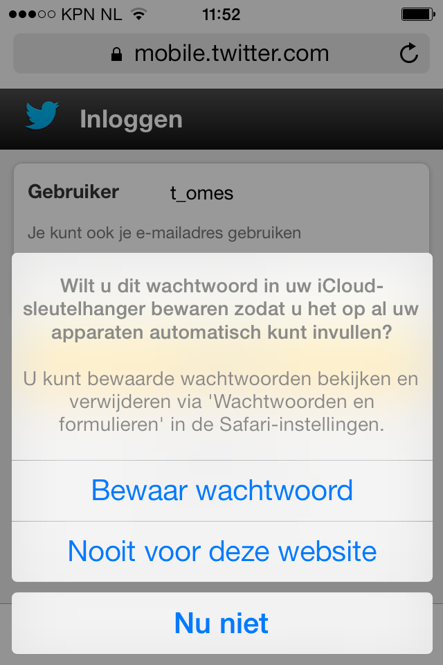 iCloud sleutelhanger