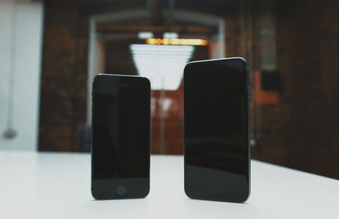 iPhone 6 en iPhone 5S naast elkaar vergeleken in een video