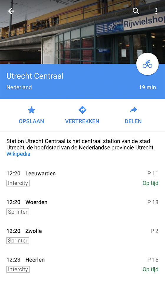 google maps openbaar vervoer k