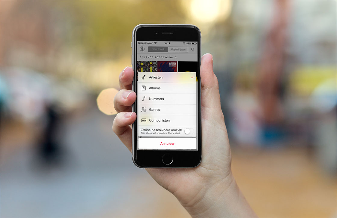 Tip: alleen offline beschikbare muziek tonen in de Muziek-app