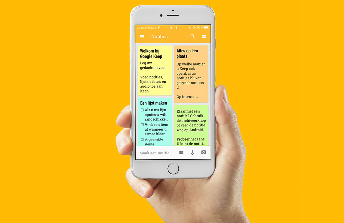 beste notitie-apps iPhone en iPad Google Keep