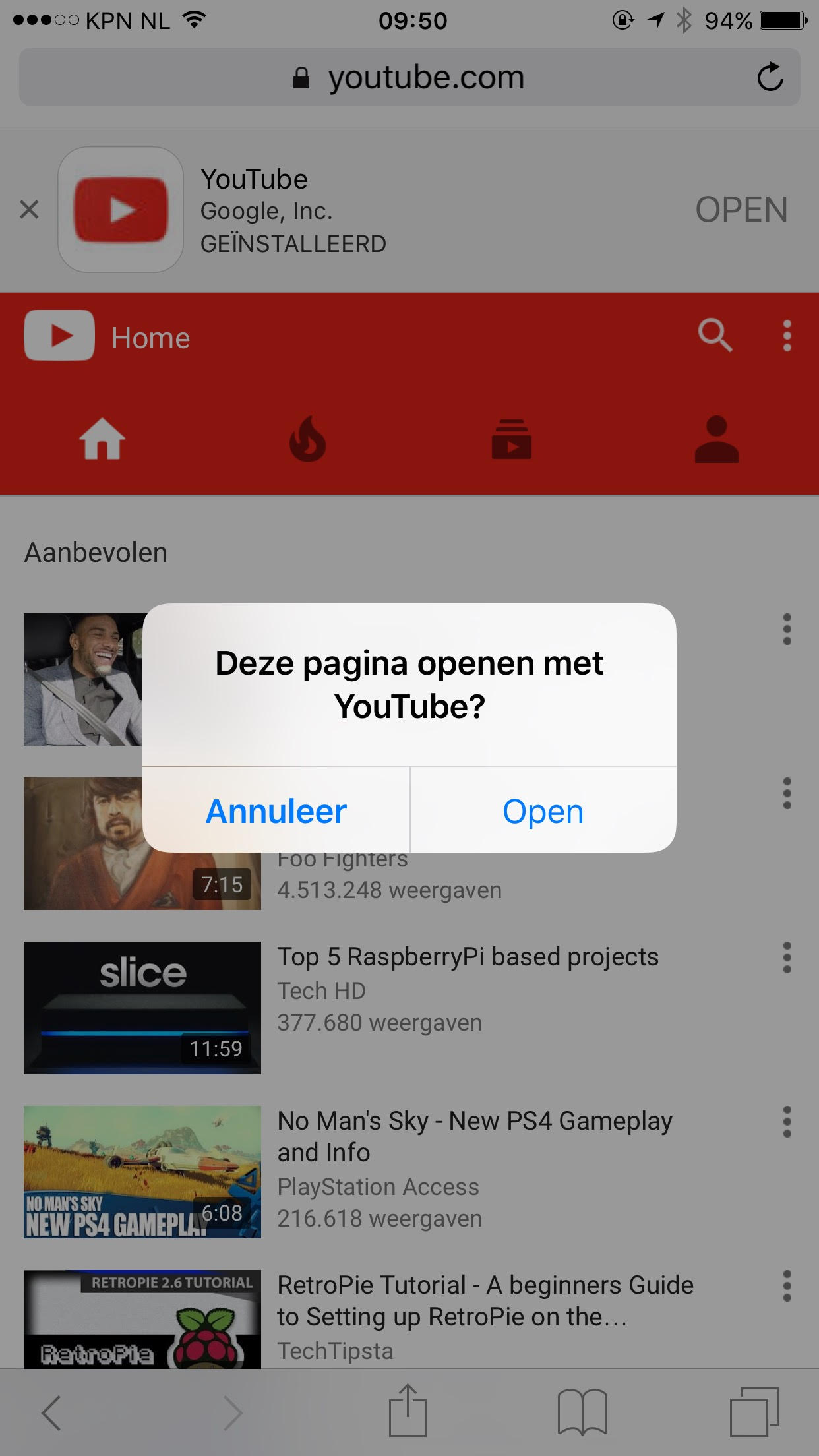 youtube in safari