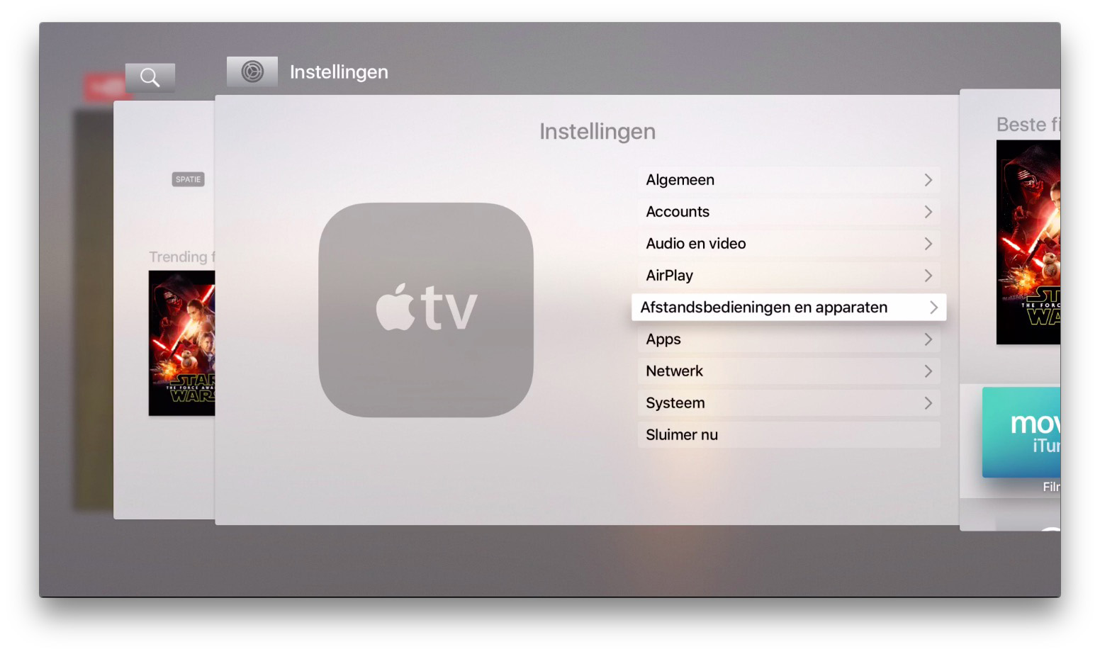 apple tv openstaande apps