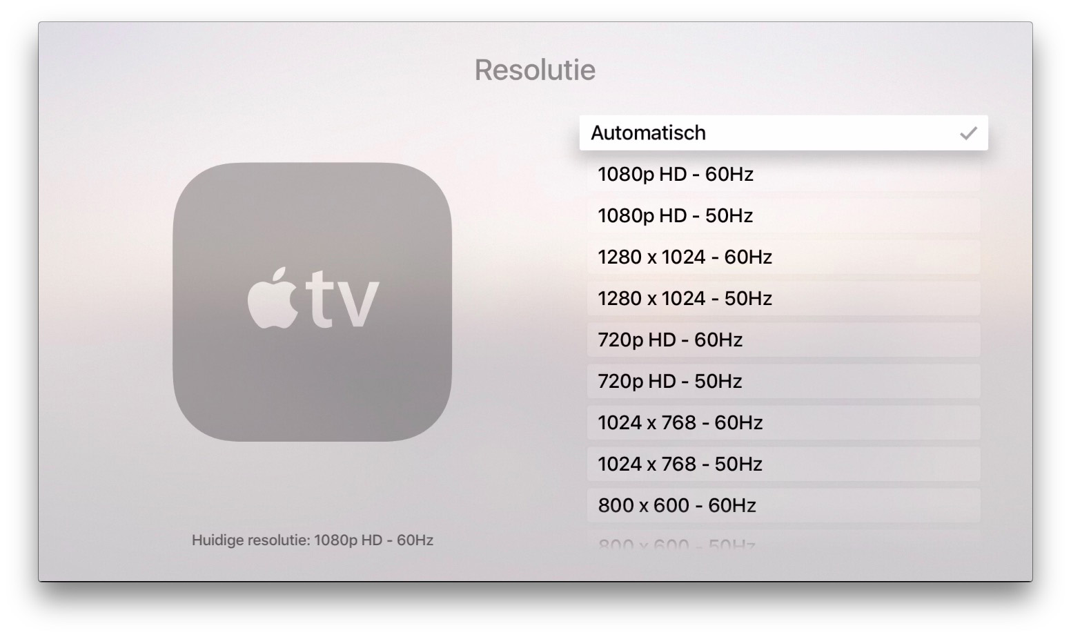 apple tv resolutie