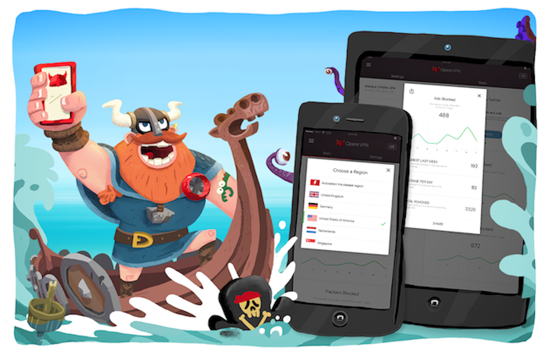 Opera VPN: gratis onbeperkte iOS VPN-dienst en adblocker