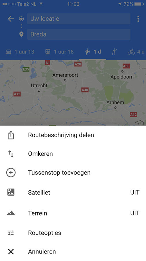 google maps meerdere bestemmingen