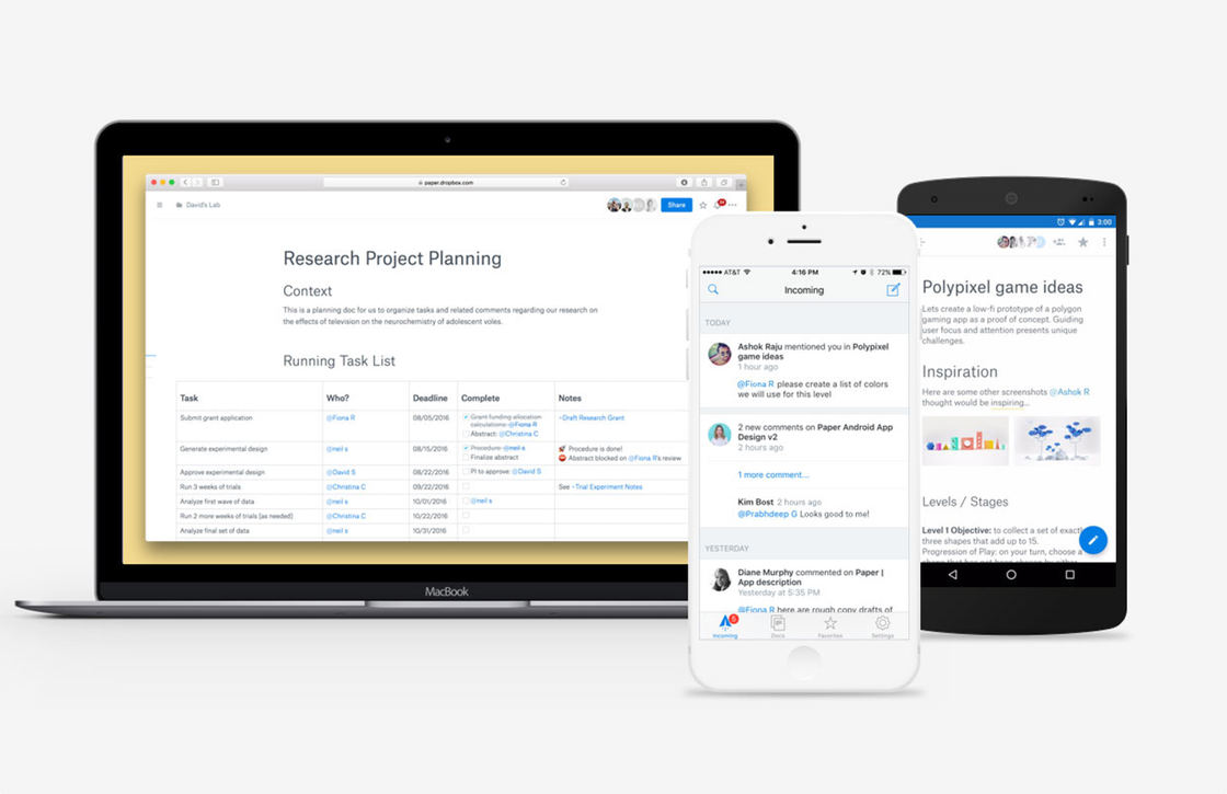 Dropbox Paper werkt nu ook offline en in het Nederlands