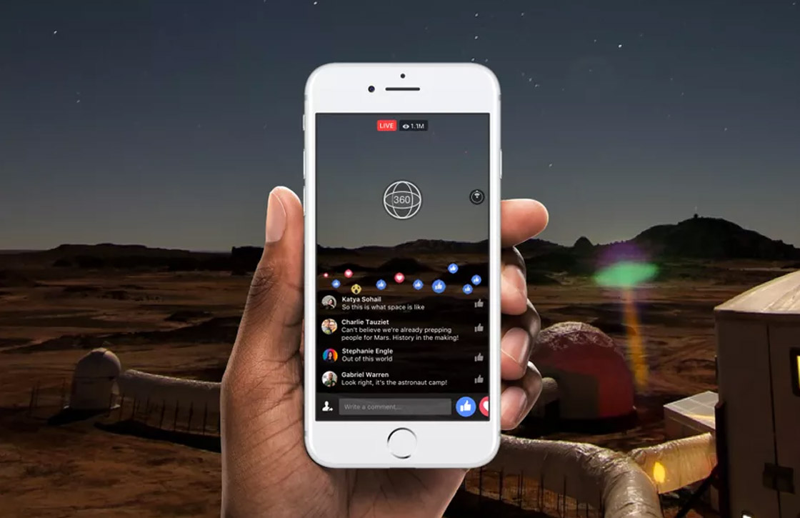 Facebook test livestreams in 360 graden