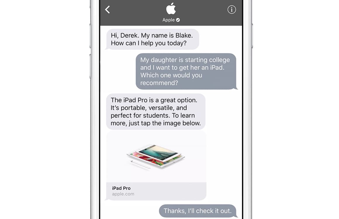 iMessage Business Chat