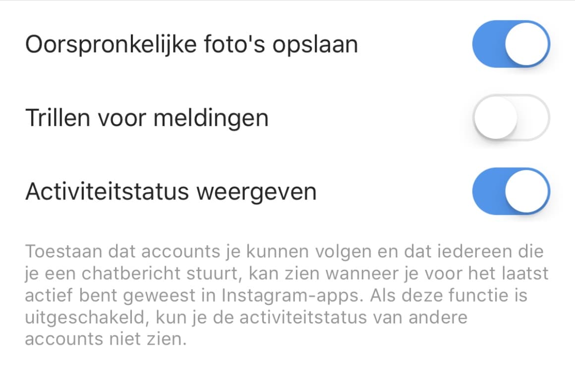 Instagram activiteitsstatus uitschakelen