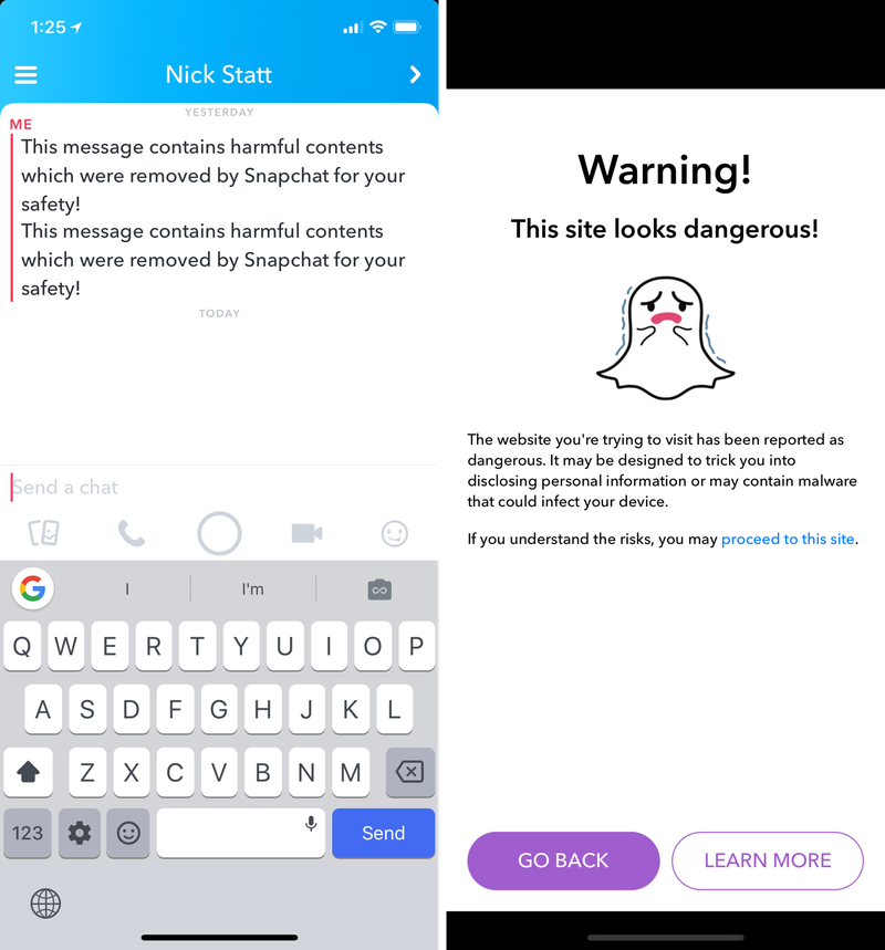 Snapchat phishing-aanval