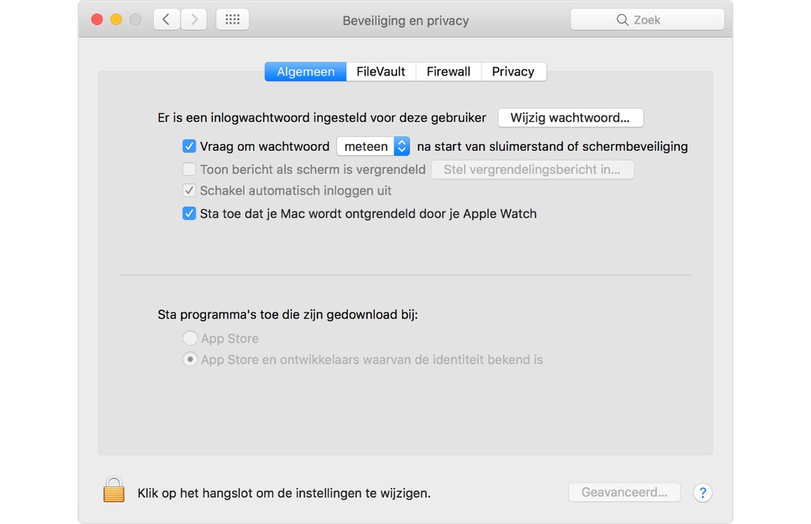 Mac ontgrendelen met Apple Watch