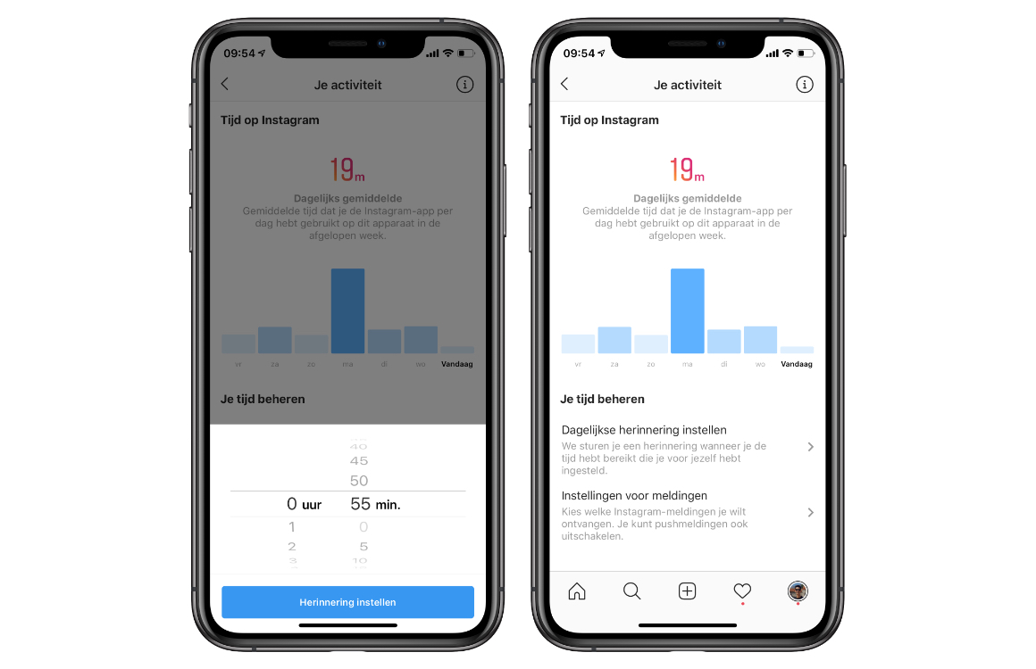 Instagram schermtijd