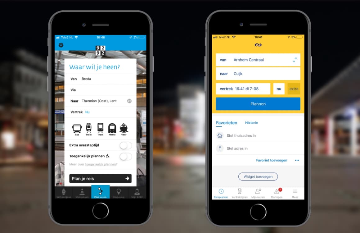 NS Reisplanner versus 9292 OV: de populairste ov-apps vergeleken