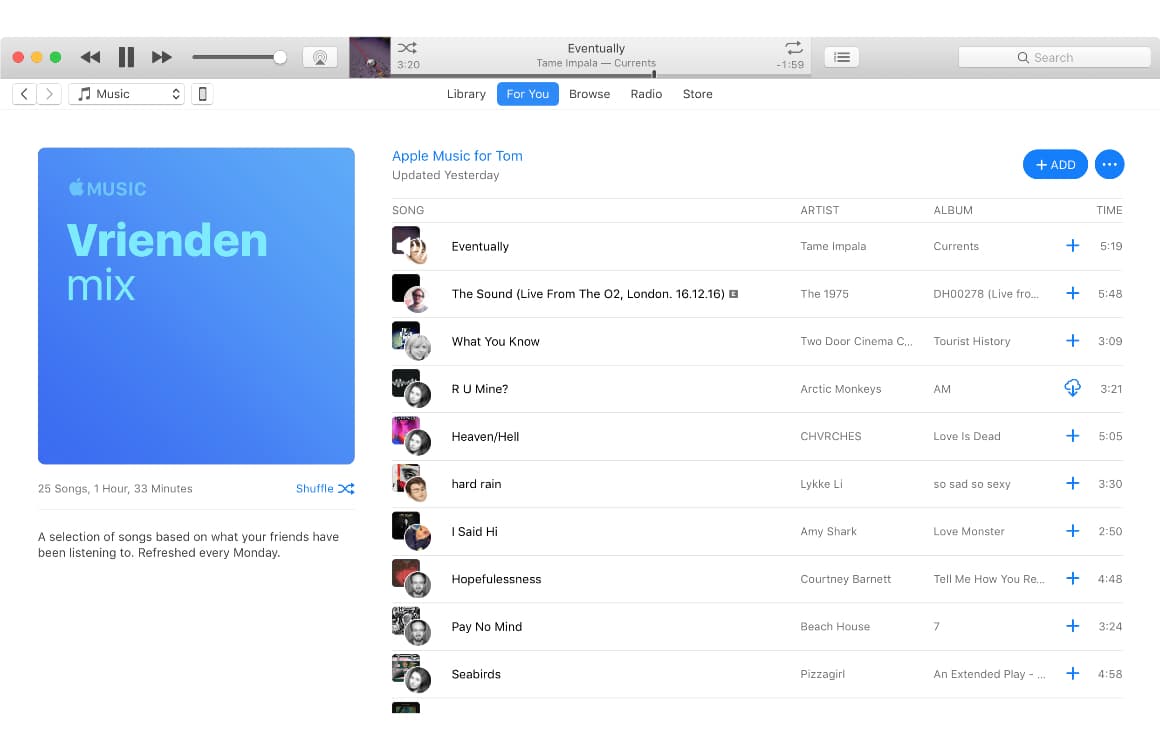 Apple Music Vriendenmix