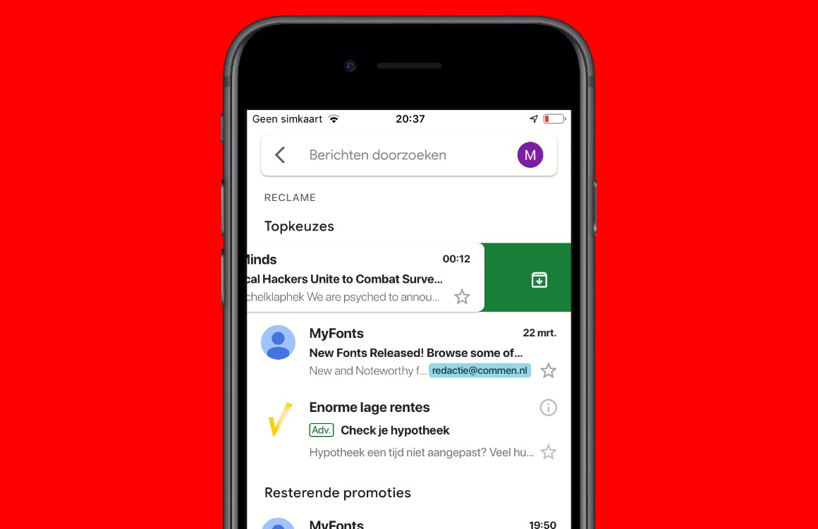 Zo werken aanpasbare veegacties in Gmail: snel e-mails verwijderen, snoozen en meer