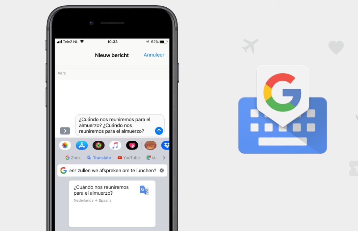 Gboard-toetsenbord voor iOS vertaalt nu razendsnel teksten voor je