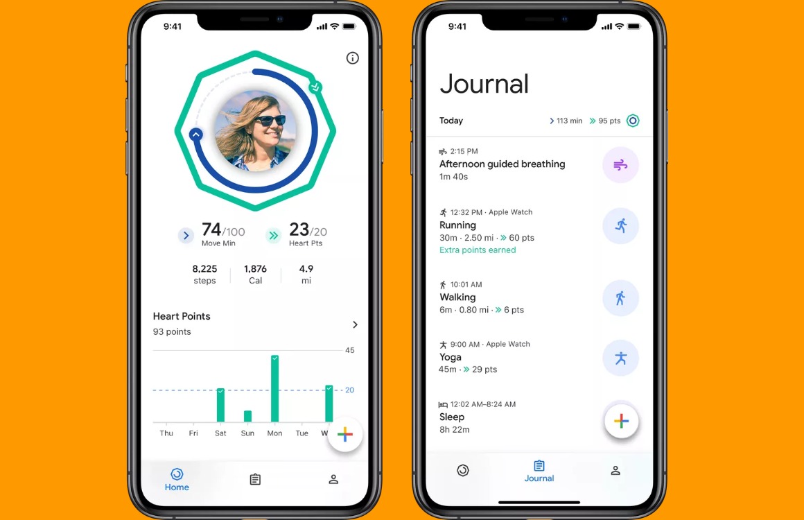 Google Fit iOS screens