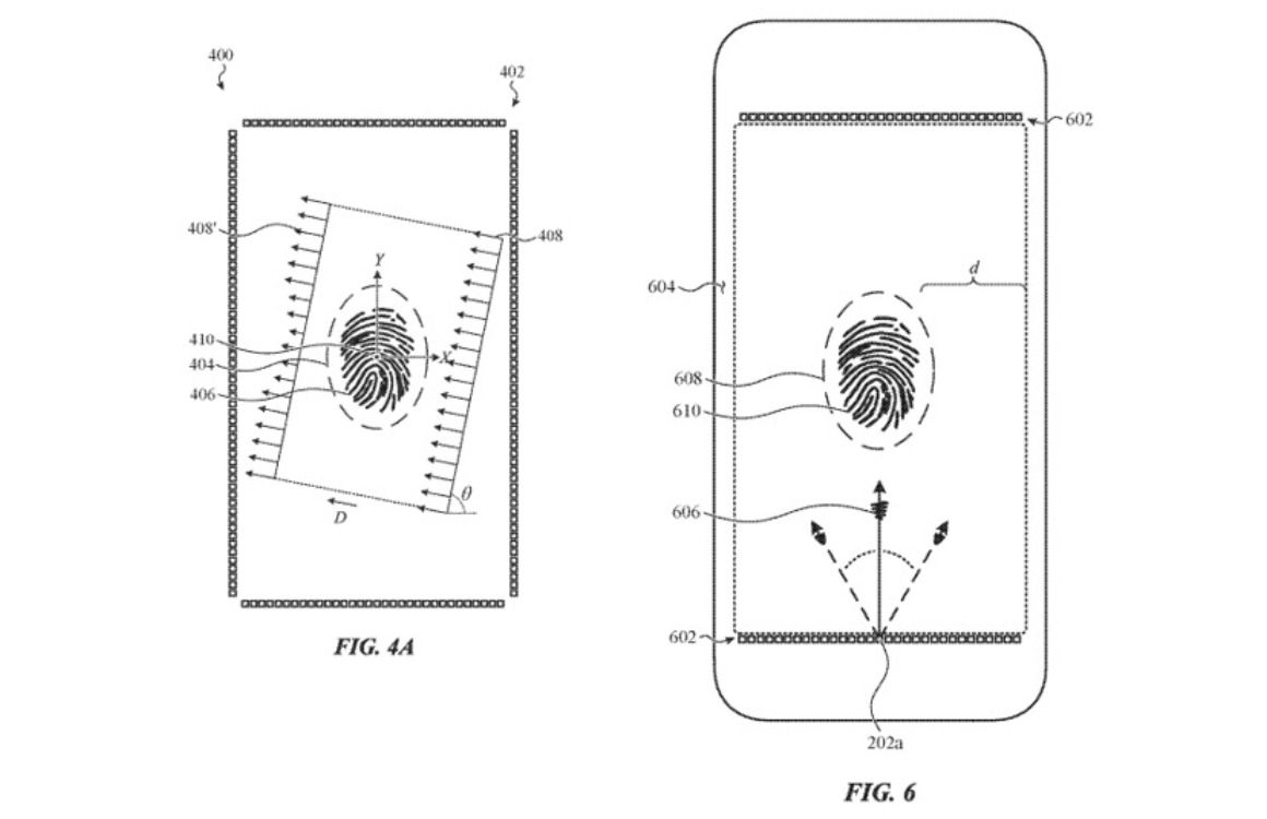 iPhone vingerafdrukscanner onder scherm Touch ID patent