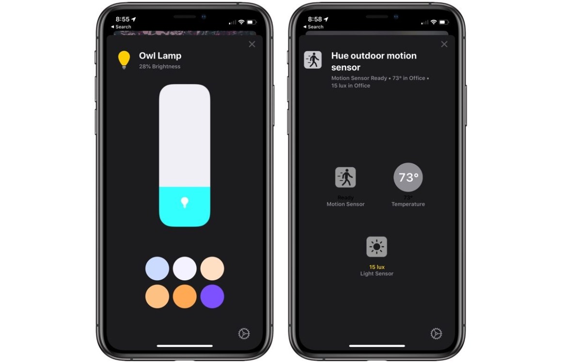 iOS 13 HomeKit Bedieningspaneel