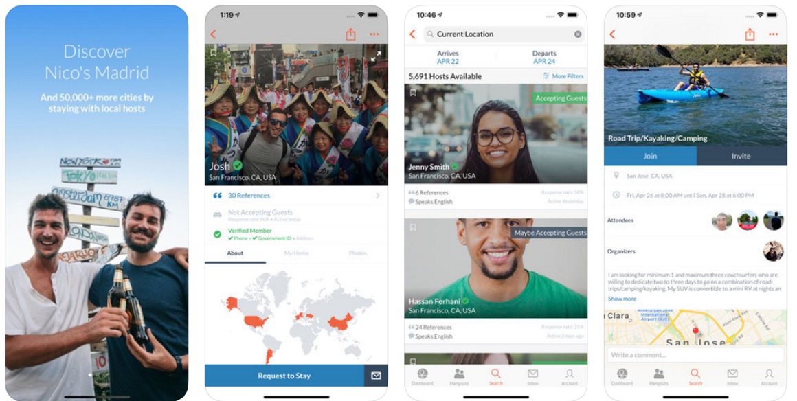Couchsurfing iPhone hotel-apps