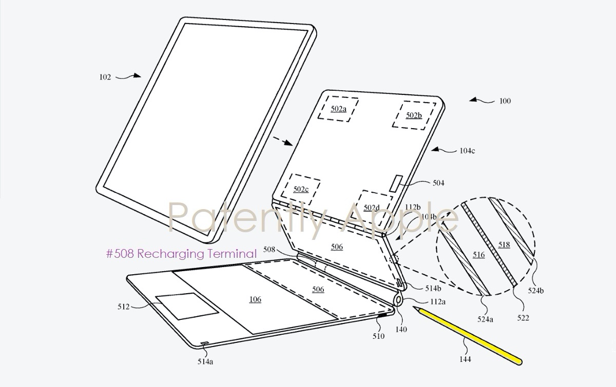 Zo berg je straks een Apple Pencil op in het iPad-toetsenbord