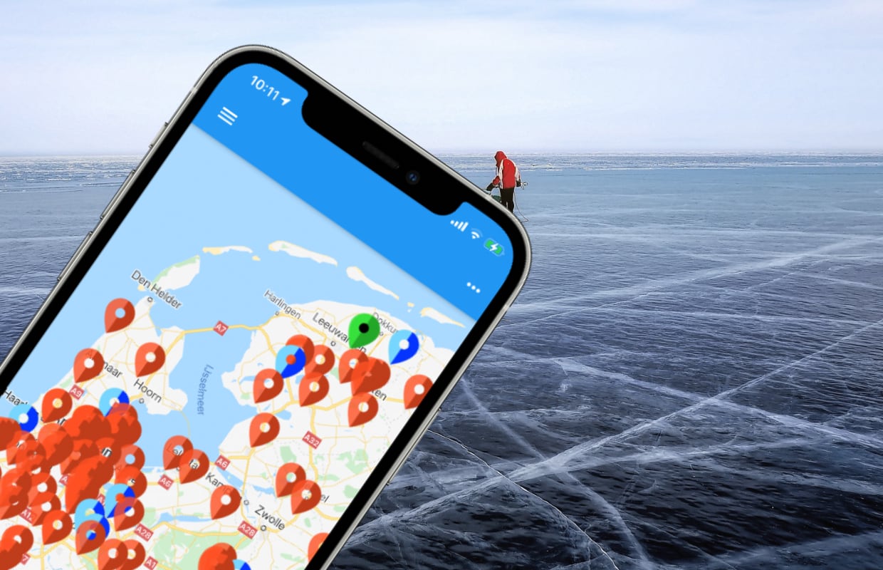 De IJsmeester-app toont waar je veilig op natuurijs kunt schaatsen