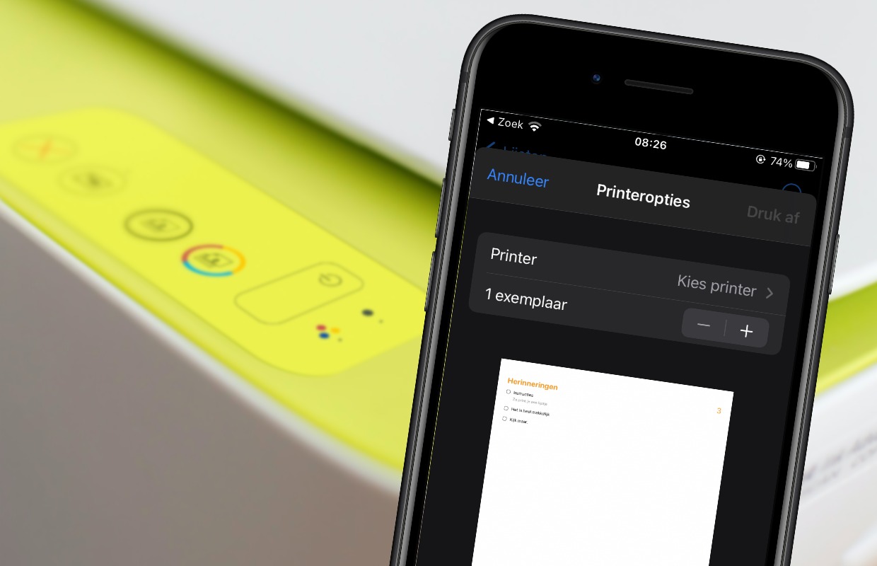 iOS 14.5: Zo print je een lijstje uit de iPhone Herinneringen-app