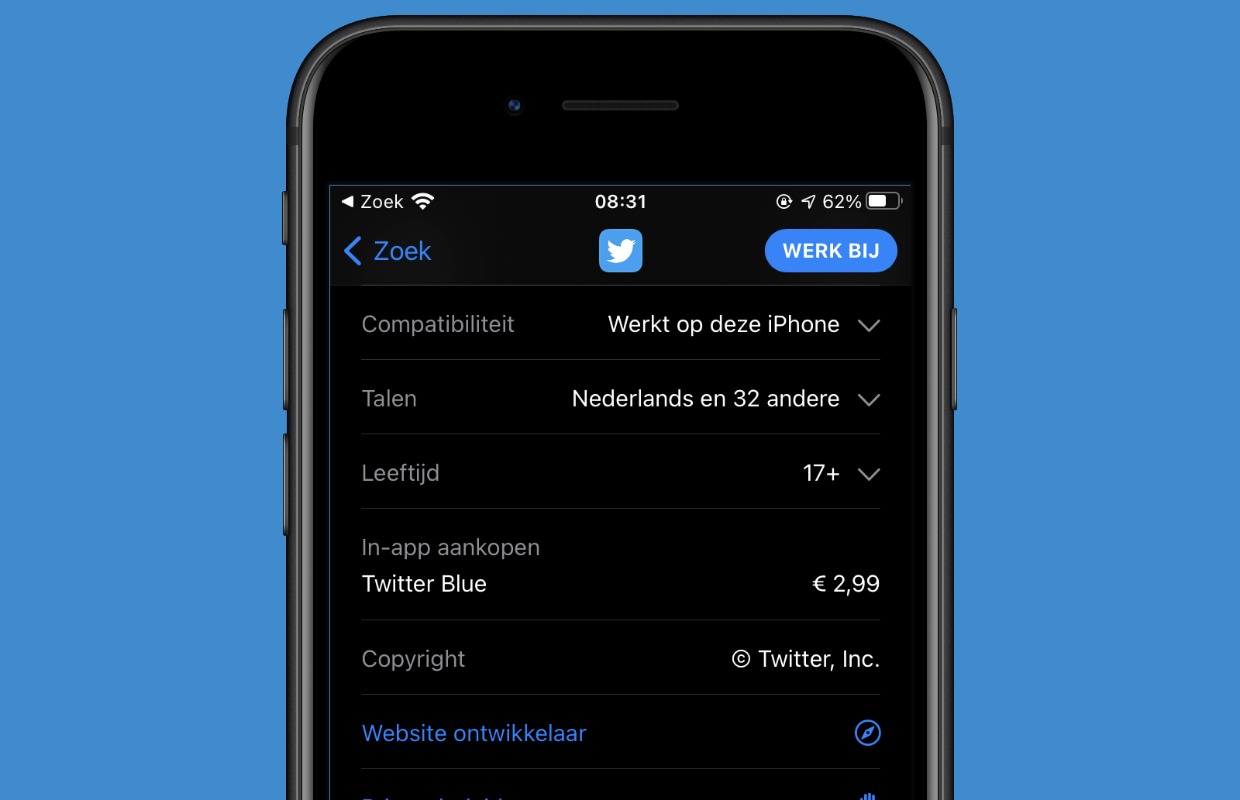 twitter blue app store