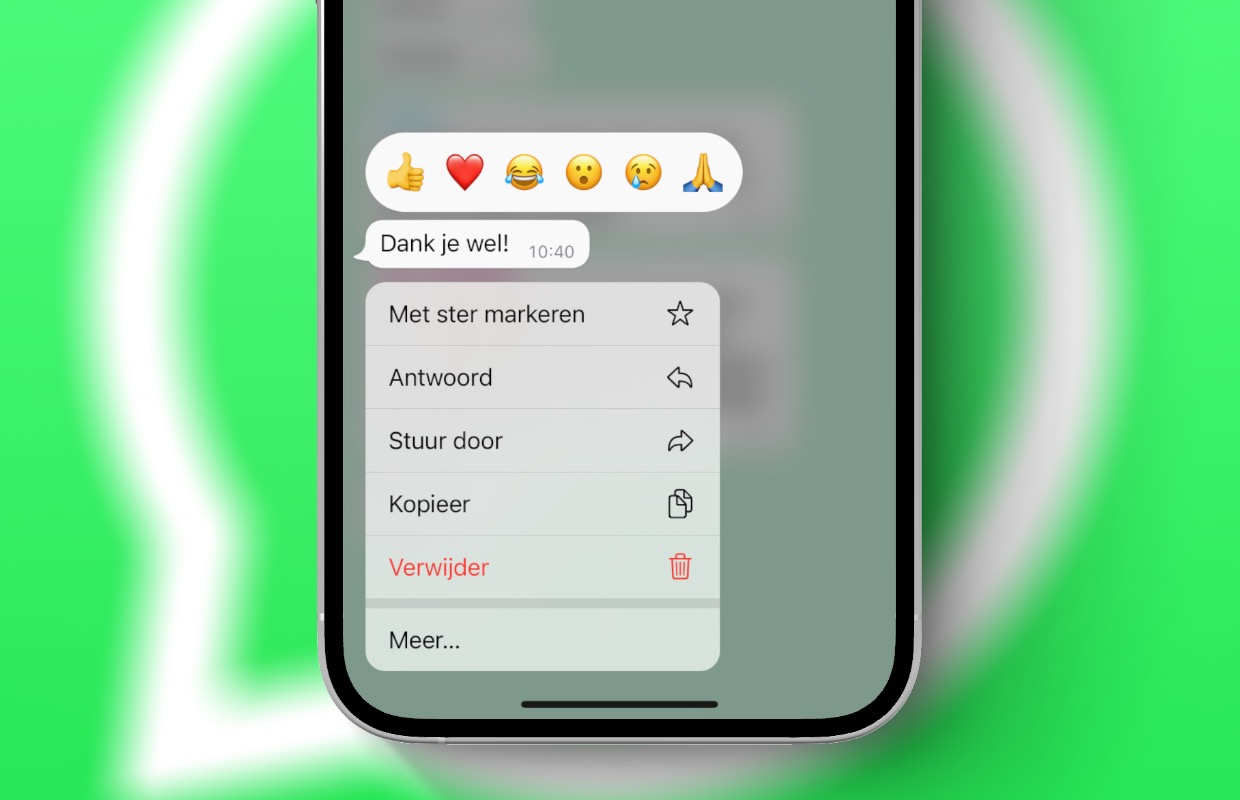 Zo verstuur je een emoji-reactie in WhatsApp