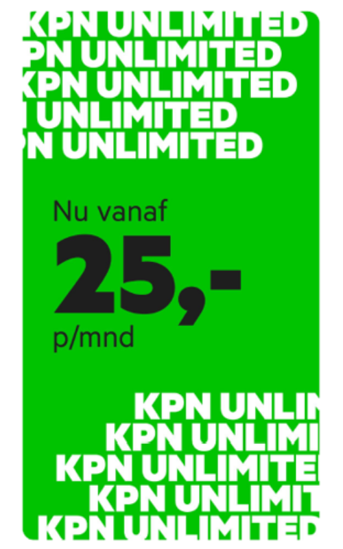 KPN unlimited abonnement nu vanaf 25 euro per maand