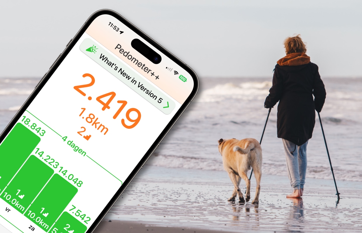 Pedometer++ is vernieuwd – en houdt nu nóg beter je stappen bij