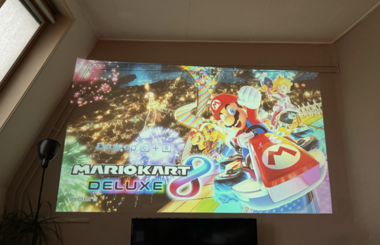 beamer projectie van Mario kart