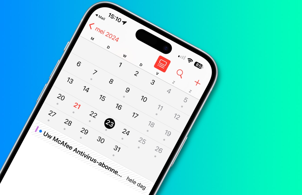 McAfee spam in iCloud-agenda op je iPhone – zo los je dat op