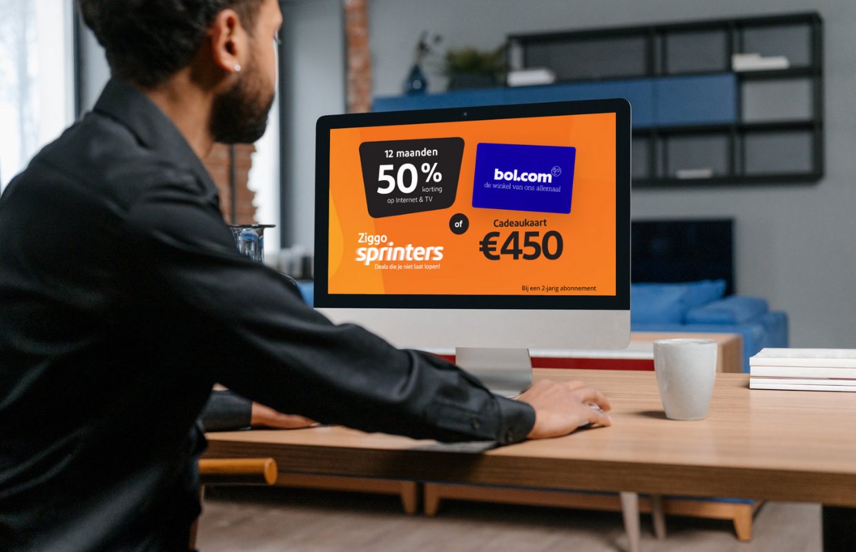 Alleen dit weekend: Ziggo-aanbieding met gratis Bol-cadeaubon van €450