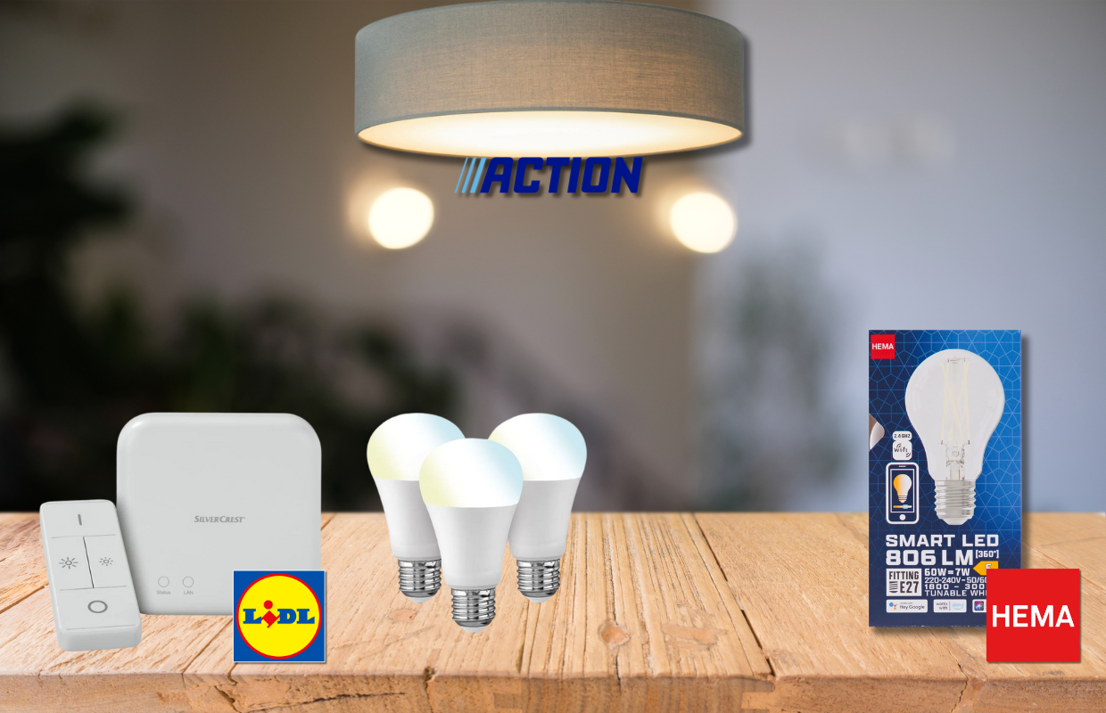 Voor minder dan 50 euro haal je deze slimme lampen bij Action, Hema of Lidl