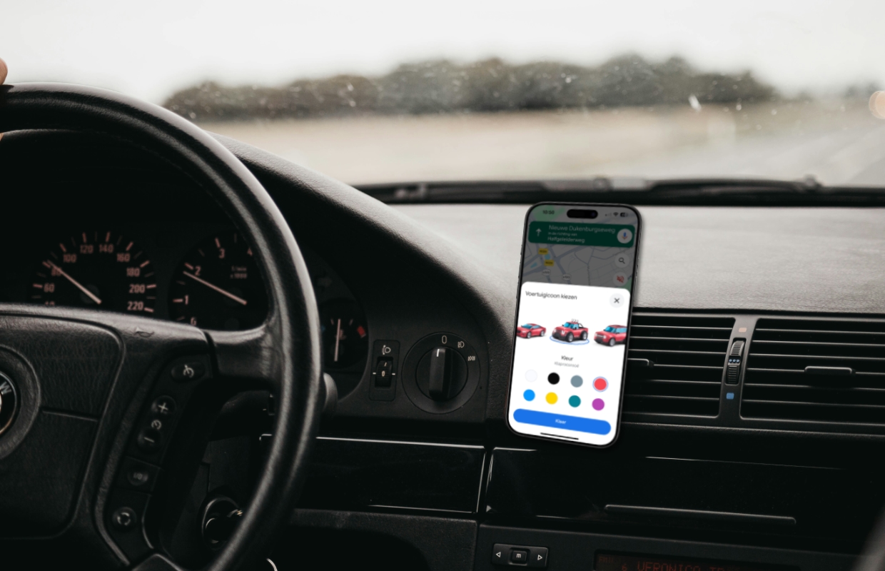 In Google Maps kies je nu je eigen virtuele auto in je favoriete kleur